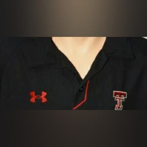 "USED" Texas Tech Red Raiders Under Armour Polo Style Shirt
